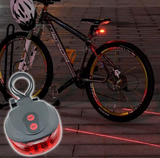 Cycling Rear Tail Safety Warning 5 LED + 2 Laser Flashing Light